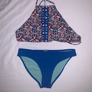 Aerie blue/pink/white swimsuit size small